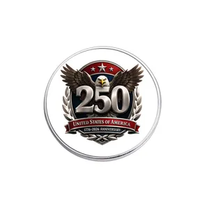 Commemorative eagle metal badge for USA 250th anniversary 1776-2026, patriotic souvenir pin.