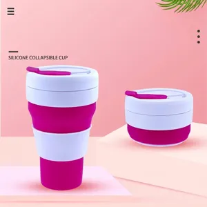 Tazza da Caffè Pieghevole in Silicone Portatile da 16 once Bottiglia d'acqua da Viaggio Riutilizzabile Senza BPA