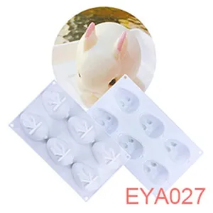 Silicone 3D rabbit mold for baking, ideal for creating cute mousse cakes and sweet treats.