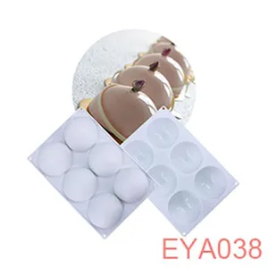 Silicone 6-cavity sphere mold detail showing smooth surface and texture for easy baking.