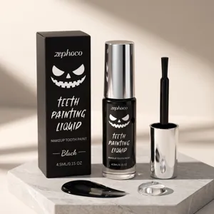 Schwarze Zahnmalfarbe Temporäre Wasserdichte Zahnfarbe Für Halloween Festival Party Makeup Cosplay Neuheit
