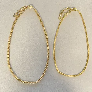 Vintage 18K vergoldete Panzerkette Halskette für Herren Damen Minimalistischer Hochwertiger Modeschmuck Choker Zubehör