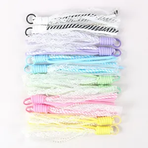 Colorful lace paracord phone charm strap DIY beaded lanyard aesthetic accessory cute wrist rope
