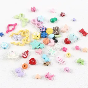 Colorful cute cartoon DIY charms and beads set for handmade phone chains and jewelry making.