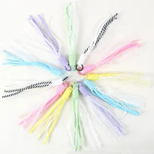 Colorful lace paracord phone charm diy lanyard cute aesthetic wrist strap accessory