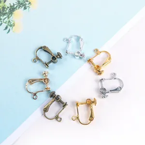 DIY screw-on earring converters for non-pierced ears, adjustable metallic jewelry findings.