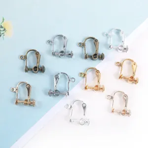 Copper Screw Back Earring Converters Adjustable DIY Clip Earring Findings For Non Pierced Ears Jewelry Making