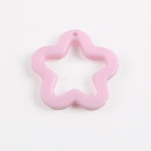 Roze acryl holle ster hanger charmes voor DIY handgemaakte sieraden accessoires sleutelhanger.