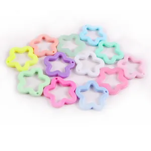 Acryl holle ster hangers kleurrijk DIY handgemaakte sieraden charms sleutelhanger tas accessoires