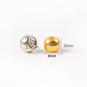 Dettaglio delle perline a tamburo in acrilico oro e argento 3x4mm con dimensioni