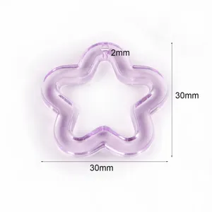 Transparant paarse acryl holle ster hanger DIY handgemaakte sieraden accessoire bedel.