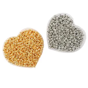 Perle in acrilico metallizzato oro e argento 3x4mm per creazione gioielli fai da te