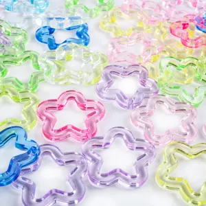 Acryl Vijfhoekige Ster Hangers Transparant En Effen Kleur Holle Ster Charms DIY Handgemaakte Sieraden Accessoires Sleutelhanger Tas Charms