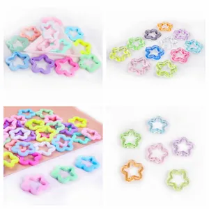 Acryl solide en transparante holle sterhangers DIY handgemaakte sieraden accessoires sleutelhanger