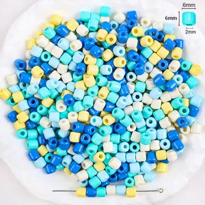 Colorful 6mm barrel beads glass spacer beads for DIY bracelets jewelry making supplies.