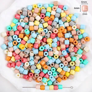 Colorful 6mm barrel beads spacer beads for DIY bracelet jewelry making and accessories.