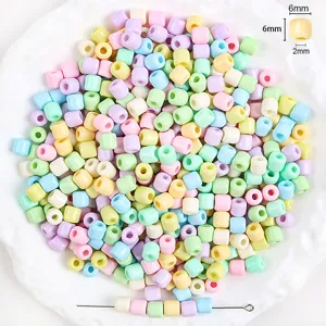 Colorful 6mm barrel beads spacer loose beads for DIY bracelets jewelry making accessories.