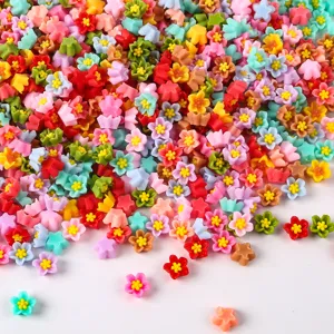 Charmantes petites fleurs en resine 6mm pour art d'ongles et decoration de coque de telephone