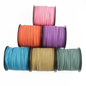 2mm faux suede cord rolls for DIY crafts, multi-color velvet string for gift wrapping.