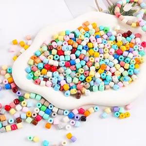 Colorful 6mm barrel beads loose craft beads for DIY handmade bracelets jewelry making accessories.