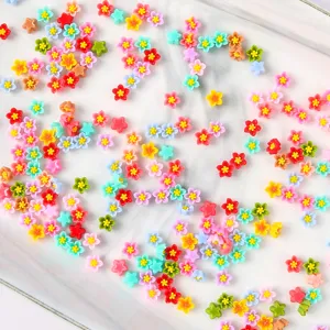 6mm Résine Fleurs Nail Art Breloques Colorées Bricolage Artisanat Cabochons Dos Plat Coques