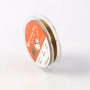 DIY gold stainless steel beading wire 0.38mm 50m nylon coated string for jewelry making.