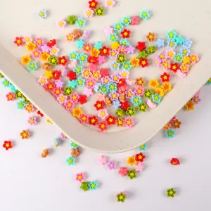 Breloques d'art d'ongles en fleurs de résine de 6 mm, accessoires de bricolage colorés pour coque.