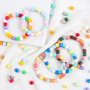 Colorful 6mm barrel beads DIY bracelet accessories set for handmade jewelry making.