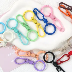 Colorful Metal Baking Paint Spring Ring Keychain Car Key Holder Bag Pendant DIY Craft Hardware Accessories