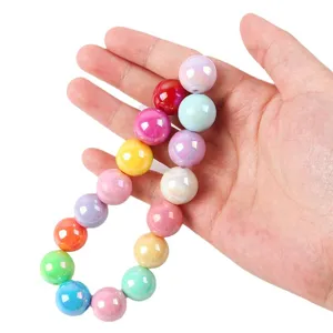 Colorful 8-16mm acrylic AB round beads for DIY jewelry, bracelets and phone chains