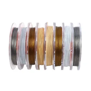 Stainless steel beading wire 8 spools set colorful DIY necklace bracelet making material.