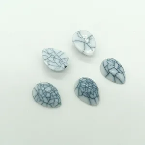 Cabochons en résine craquelée blanche en forme de goutte pour la création de bijoux DIY
