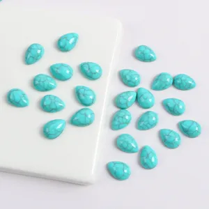 Perles en résine imitation turquoise en forme de goutte pour la création de bijoux