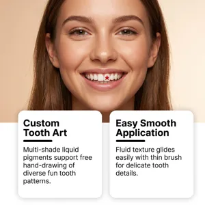 Red tooth paint liquid smooth texture long lasting for party stage festival makeup tool
