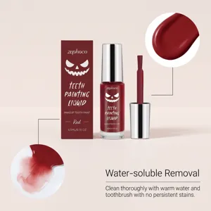 zephoco red teeth painting liquid for halloween party makeup easy water-soluble removal 4.5ml