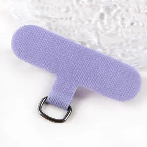 Purple phone lanyard tether tab detail display featuring metal ring for case accessory