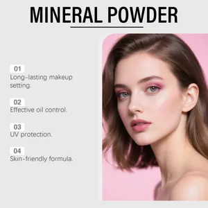 Mineraal poeder detail afbeelding met langdurige make-up, oliecontrole en UV-bescherming.