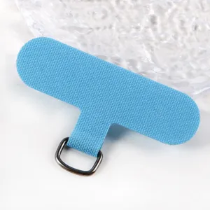 Blue woven phone lanyard patch universal case gasket with metal d-ring holder accessory