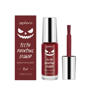 Zephoco red teeth painting liquid 4.5ml for party stage makeup and fun cosmetic use.