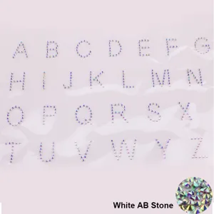 Rhinestone 26 English letters hotfix patch DIY clothing accessories sparkling crystal alphabet.