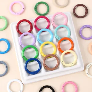 Anillos de resorte de metal colorido mosquetones para bolsos accesorios de bricolaje