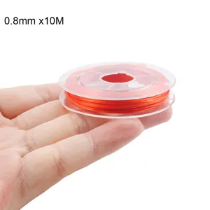 Cordón elástico de 0.8mm y 10M para hacer joyas y manualidades DIY, hilo de cristal duradero.