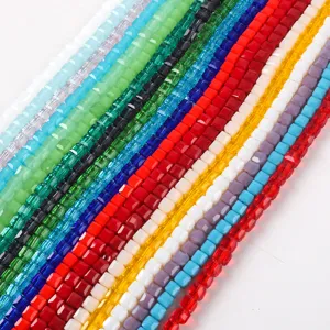 Facettierte Glaskristall Würfelperlen Facettierte Quadratische Zwischenperlen Für DIY Schmuckherstellung Stränge