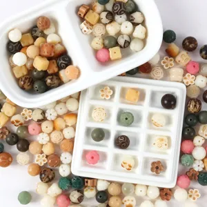 Carved bodhi root lotus beads DIY jewelry accessories loose beads for bracelet making 1pc