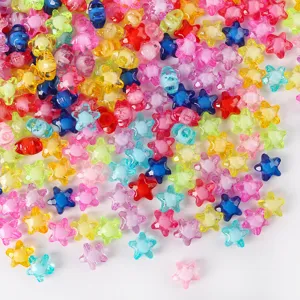 Colorful 11mm acrylic star beads for handmade DIY jewelry making necklaces and bracelets