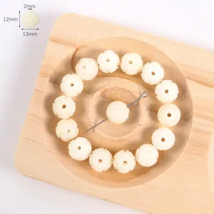 Carved lotus bodhi root loose beads DIY jewelry making spiritual prayer bracelet accessories.