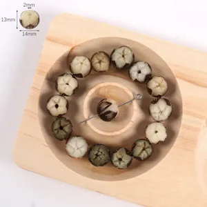 Carved Bodhi root lotus prayer beads loose beads DIY jewelry making accessories 14mm