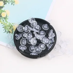 Transparente Silikon Ohrstecker weiche Kugelform Ohrstopper für Schmuck DIY Basteln Zubehör