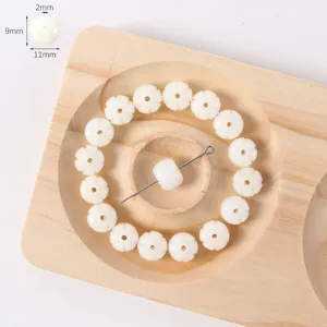 White lotus carved bodhi loose beads DIY jewelry making accessories bracelet components 11mm