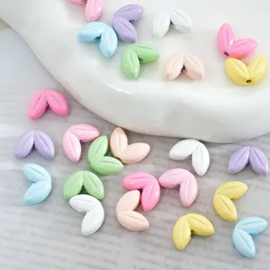 Colorful leaf shape DIY loose beads for handmade jewelry phone charm necklace crafting accessories
